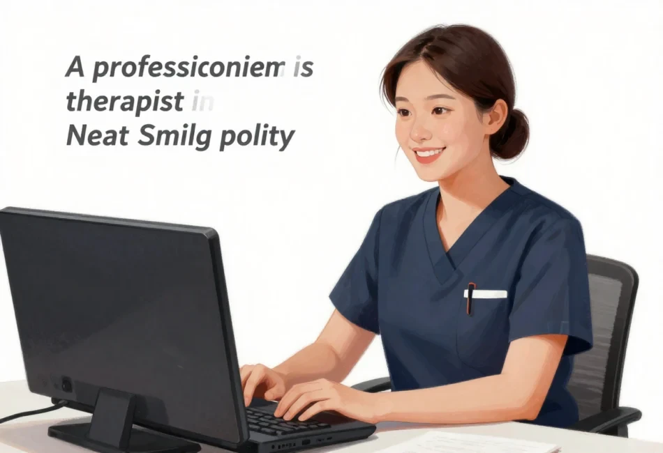 A professional therapist in a neat uniform smiling politely